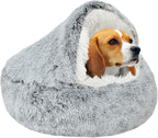 Cama Cueva Suave Tipo Igloo para Perros y Gatos – Acolchada y Antideslizante