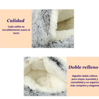 Cama Cueva Suave Tipo Igloo para Perros y Gatos – Acolchada y Antideslizante